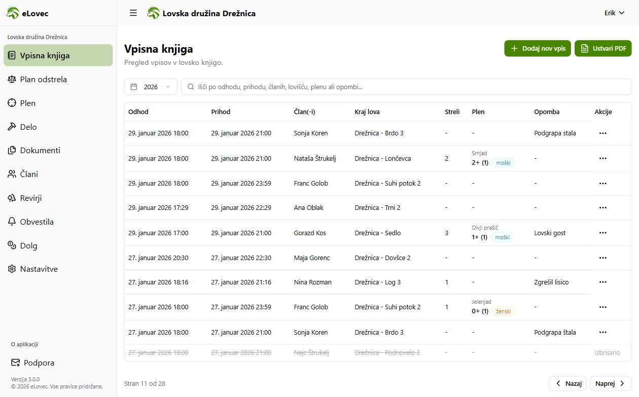 Glavni posnetek zaslona